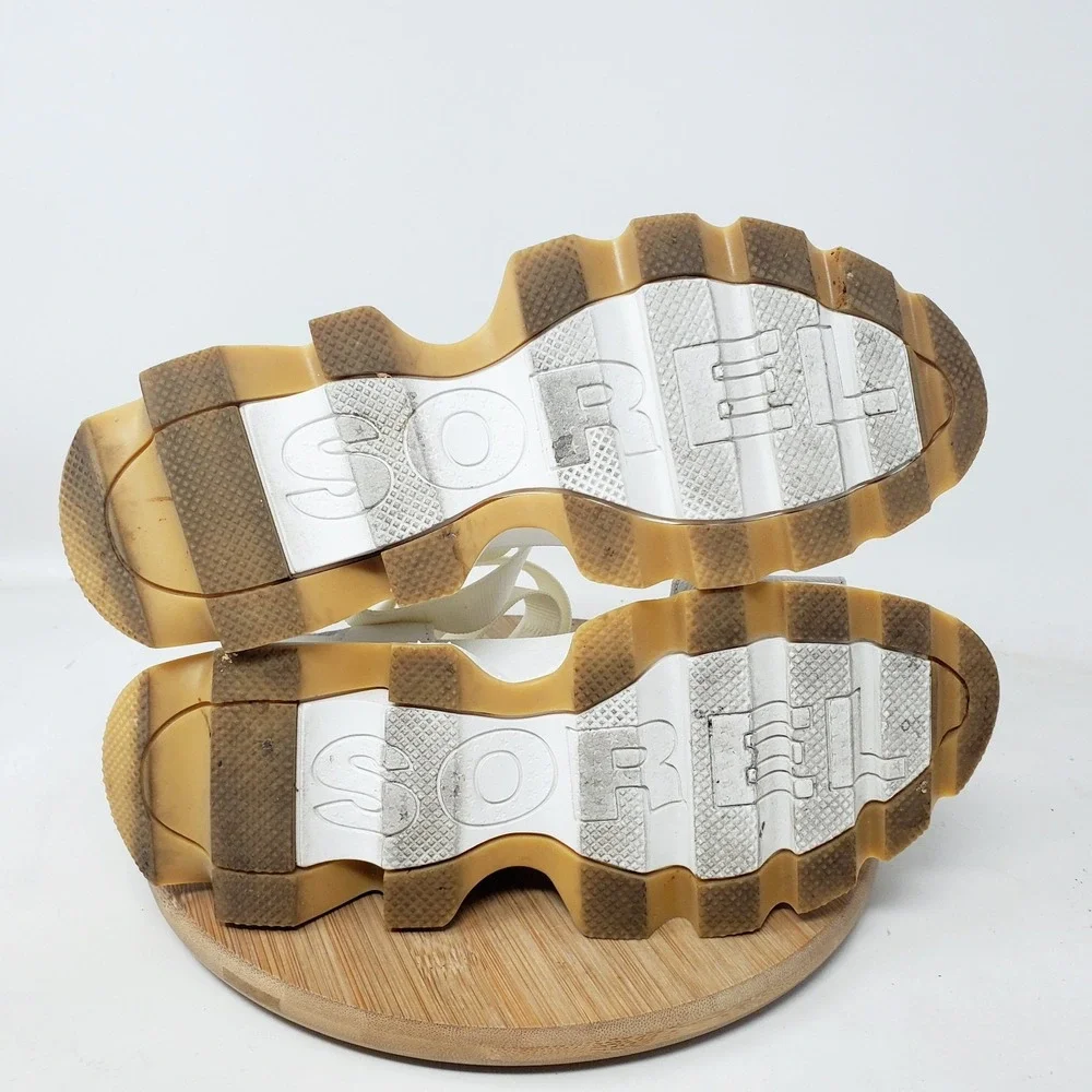 Sorel Kinetic Impact Y Sandals Womens 8 White Leather Y-Strap High Chunky Shoes - Picture 10 of 12